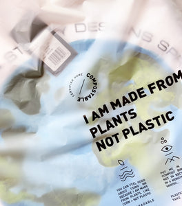 Happy Plant biodegradable and certified home compostable Clear "Poly"-less  Bag. Made from plants. Plastic free, eco-friendly bags. Barcode Scan-able  | The Happy Bag Co.