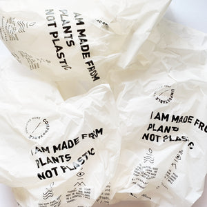 Happy Plant biodegradable and certified home compostable Clear "Poly"-less  Bag. Made from plants. Plastic free, eco-friendly bags | The Happy Bag Co.